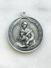 Load image into Gallery viewer, Saint Agnes and Saint Maria Goretti Sterling Silver - Antique French Reproduction CeCeAgnes Rosary Parts
