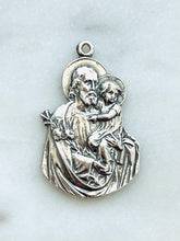 Load image into Gallery viewer, Saint Joseph Sterling Silver Medal - Antique Reproduction
