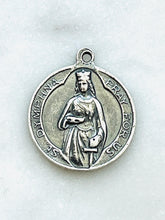 Load image into Gallery viewer, Saint Dymphna Sterling Silver Medal - Antique Reproduction
