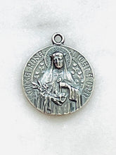 Load image into Gallery viewer, Saint Rose of Lima Sterling Silver Medal - Antique Reproduction
