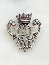 Load image into Gallery viewer, Blessed Virgin Mary Crown Rosary Centerpiece - Sterling Silver - Antique Reproduction CeCeAgnes Rosary Parts
