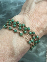 Load image into Gallery viewer, Wearable Rosary - Double Strand Necklace or Multi Strand Wrap Bracelet- African Jade - Solid Bronze
