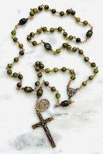 Load image into Gallery viewer, Celtic Peridot Rosary - Bronze - Saint Patrick
