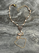 Load image into Gallery viewer, Bronze and Moonstone Rosary Hand Chain Bracelet
