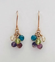 Load image into Gallery viewer, Multi Color Gemstone Earrings - Bronze
