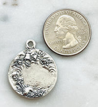 Load image into Gallery viewer, Baptism Medal - Sterling Silver - Antique French Reproduction CeCeAgnes Rosary Parts
