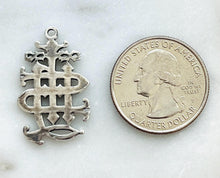 Load image into Gallery viewer, IHS Christogram Medal - Sterling Silver - Antique French Reproduction CeCeAgnes Rosary Parts
