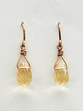 Load image into Gallery viewer, Citrine Gemstone Earrings - Bronze
