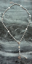 Load image into Gallery viewer, Sterling Silver &amp; Freshwater Pearl Seven Rosary Necklace - Seven Sorrows Chaplet
