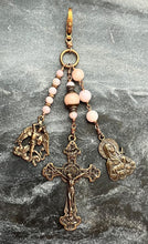 Load image into Gallery viewer, Catholic Medals Bag Charm - Solid Bronze - OL of Sorrows and Saint Michael
