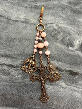 Load image into Gallery viewer, Catholic Medals Bag Charm - Solid Bronze - OL of Sorrows and Saint Michael
