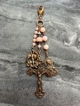 Load image into Gallery viewer, Catholic Medals Bag Charm - Solid Bronze - OL of Sorrows and Saint Michael
