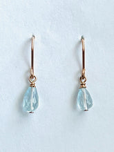Load image into Gallery viewer, Blue Topaz Gemstone Earrings - Bronze
