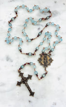 Load image into Gallery viewer, Large Divine Mercy Chaplet - Bronze, Blue Topaz and Garnet Rosary - CeCeAgnes
