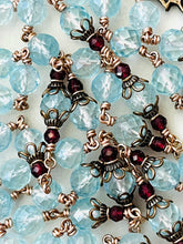 Load image into Gallery viewer, Large Divine Mercy Chaplet - Bronze, Blue Topaz and Garnet Rosary - CeCeAgnes
