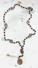 Load image into Gallery viewer, Wearable Bronze and Black Tourmaline Servite Chaplet - Double Strand Beaded Rosary Necklace

