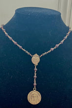 Load image into Gallery viewer, Holy Face Solid Bronze and Garnet Chaplet Necklace
