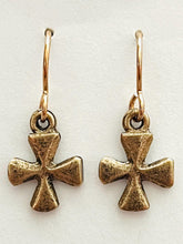 Load image into Gallery viewer, Cross Bronze Earrings
