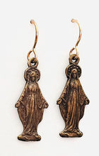 Load image into Gallery viewer, Blessed Virgin Mary Bronze Earrings
