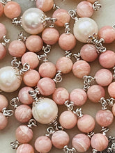 Load image into Gallery viewer, Petite Opal and Pearl Sacred Heart Rosary - Sterling Silver

