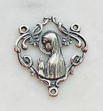 Load image into Gallery viewer, Blessed Virgin Mary Rosary Centerpiece - Sterling Silver - Antique Reproductio CeCeAgnes Rosary Parts
