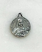Load image into Gallery viewer, Saint Therese Sterling Silver Medal - Antique Reproduction
