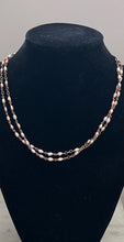 Load image into Gallery viewer, Wire-Wrapped Rice Pearl Rosary Necklace – Solid Bronze Functional Jewelry

