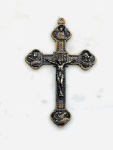 Load image into Gallery viewer, Large Evangelist Crucifix -  Bronze or Sterling Silver - Rosary Parts
