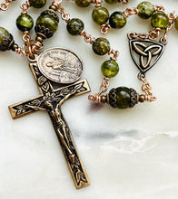 Load image into Gallery viewer, Celtic Peridot Rosary - Bronze - Saint Patrick
