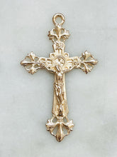 Load image into Gallery viewer, 14K Gold Lilies Crucifix
