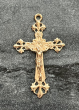 Load image into Gallery viewer, 14K Gold Lilies Crucifix
