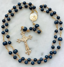 Load image into Gallery viewer, Exquisite 14K Gold Rosary - Sapphire - Spiritual Gift
