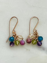 Load image into Gallery viewer, Multi Color Gemstone Earrings - Bronze
