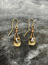 Load image into Gallery viewer, Citrine Gemstone Earrings - Bronze
