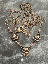 Load image into Gallery viewer, Rosebud Necklace - Solid  Bronze Blessed Virgin Mary and Sacred Heart

