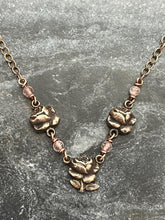 Load image into Gallery viewer, Rosebud Necklace - Solid  Bronze Blessed Virgin Mary and Sacred Heart
