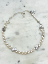 Load image into Gallery viewer, Sterling Silver &amp; Freshwater Pearl Seven Rosary Necklace - Seven Sorrows Chaplet
