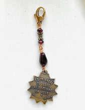 Load image into Gallery viewer, Bag Charm - Sacred Heart Zipper Pull - Bronze and Sardonyx

