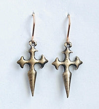 Load image into Gallery viewer, Saint James Cross Bronze Earrings

