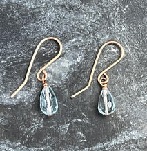 Load image into Gallery viewer, Blue Topaz Gemstone Earrings - Bronze
