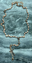 Load image into Gallery viewer, Wearable Rosary - Necklace - Rosebuds – Faceted Moonstone - Solid Bronze
