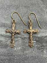 Load image into Gallery viewer, Angel Crucifix Bronze Earrings
