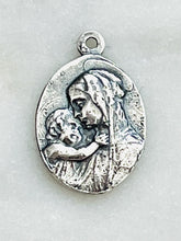Load image into Gallery viewer, Botticelli Madonna and Child Medal - Sterling Silver  - Antique Reproduction CeCeAgnes Rosary Parts
