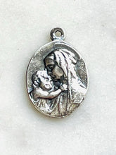 Load image into Gallery viewer, Botticelli Madonna and Child Medal - Sterling Silver  - Antique Reproduction CeCeAgnes Rosary Parts
