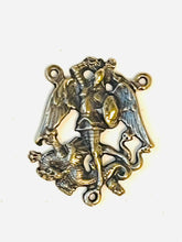 Load image into Gallery viewer, Saint Michael Rosary Centerpiece - Bronze - Antique Reproduction 1197 CeCeAgnes Rosary Parts
