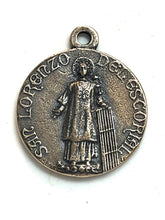 Load image into Gallery viewer, Medal - Saint Lawrence - Bronze - Antique Reproduction - Rosary Parts
