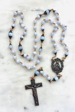 Load image into Gallery viewer, Spanish Bronze Rosary – Blue Lace Agate Gemstone, OL of Carmel Center

