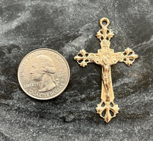 Load image into Gallery viewer, 14K Gold Lilies Crucifix
