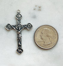 Load image into Gallery viewer, Sacraments Crucifix Pendant - Sterling Silver - Antique Reproduction CeCeAgnes Rosary Parts
