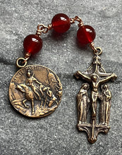 Load image into Gallery viewer, Saint Martin Three Hail Mary Chaplet - Bronze and Carnelian
